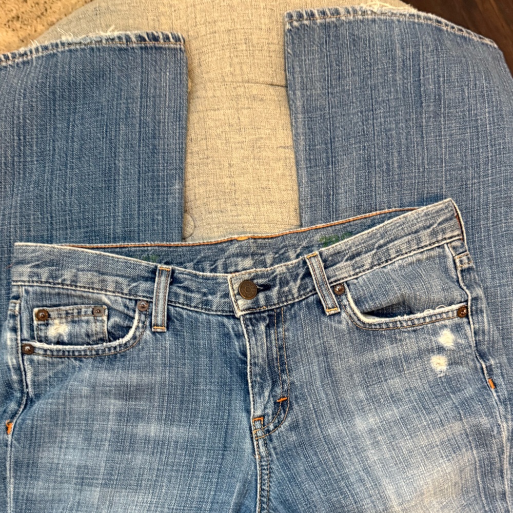 J Crew High Rise Wide leg Bootcut Jeans Size 28 Light Wash SOFT 100% Cotton💎USA - Picture 2 of 7